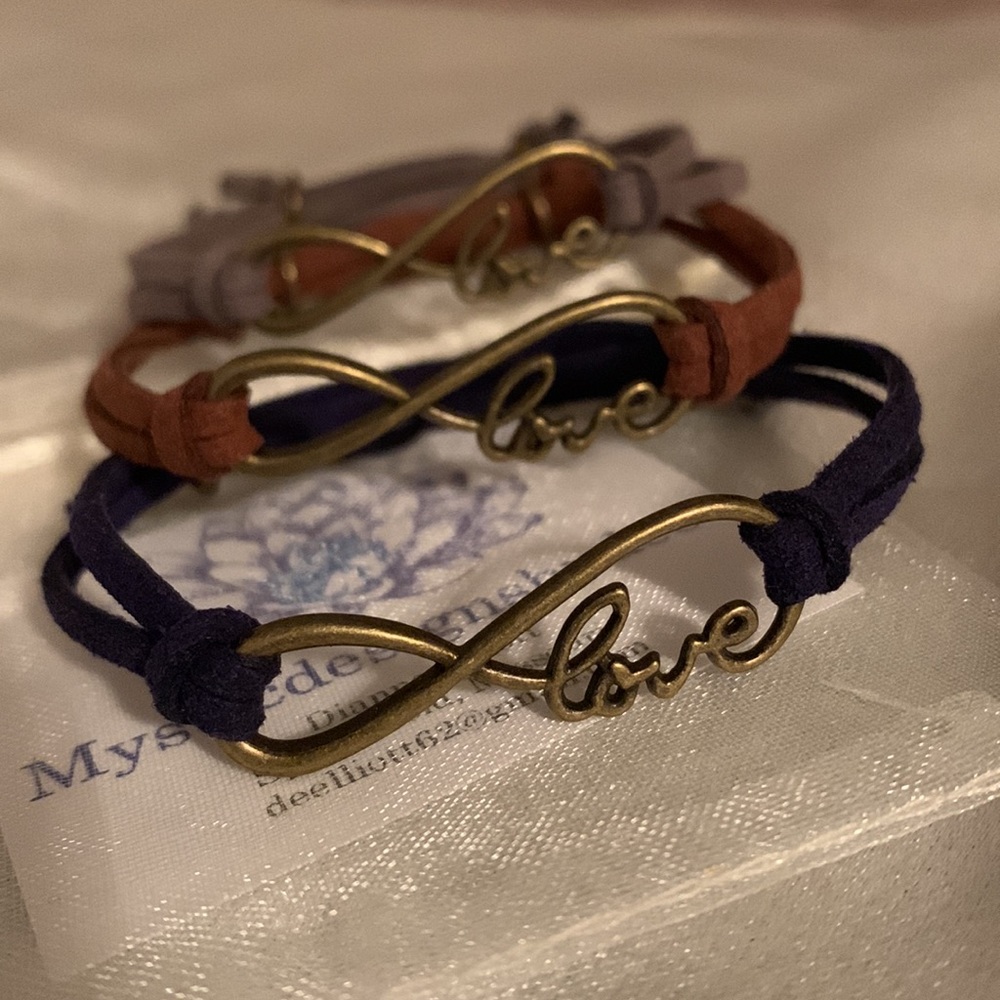 Infinity love leather bracelet